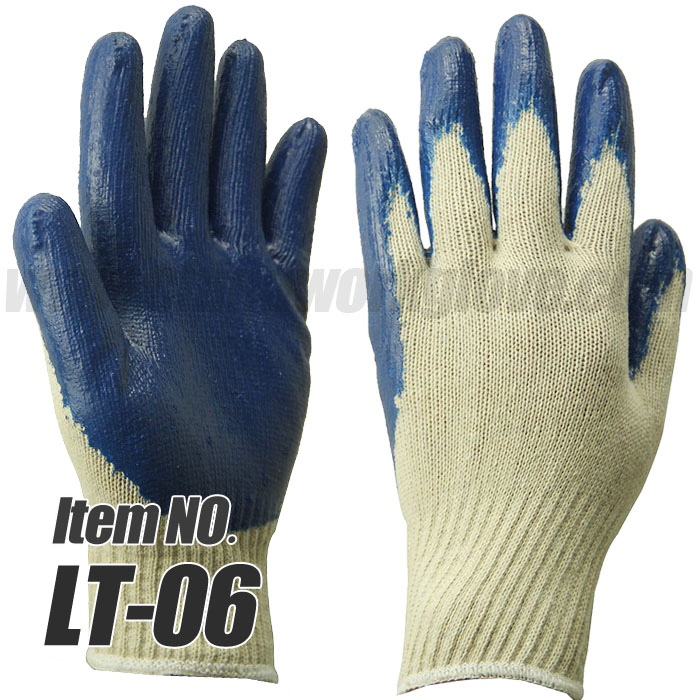 Cheap 10 Gauge Cotton Flat Latex Dipped Industrial Glove